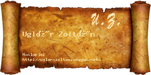 Uglár Zoltán névjegykártya