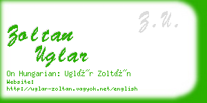 zoltan uglar business card